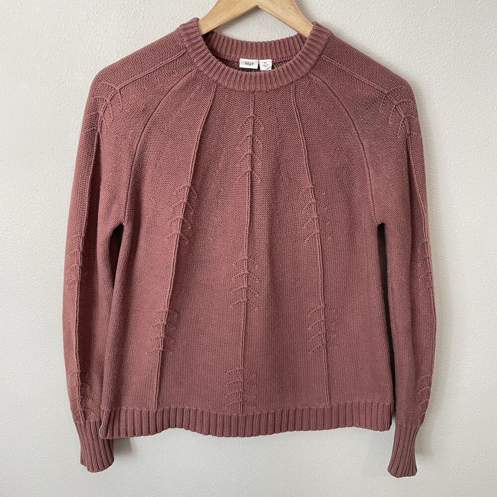 Tentree Women’s M Dusty Rose Crewneck Sweater Organic Cotton Knit Tree Design